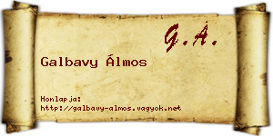 Galbavy Álmos névjegykártya